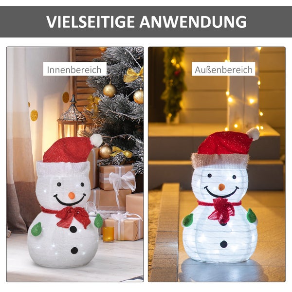 Outsunny Weihnachten Schneemann, Ø30 x 51 cm, Polyester, Grün