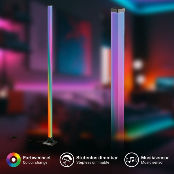 LED Stehlampe Stehleuchte Dimmbar Fernbedienung RGBIC Warmweiß Musikfunktion