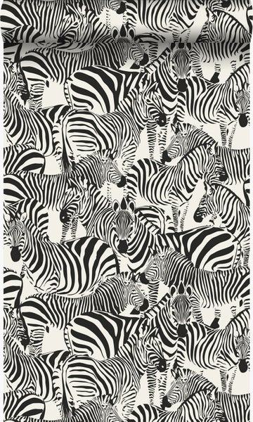 Origin Wallcoverings Tapete Zebras Schwarz und Weiß - 53 cm x 10,05 m - 347453