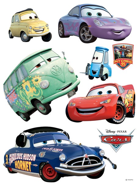 Disney Wandtattoo Cars Rot, Blau und Grün - 85 x 65 cm - 600179