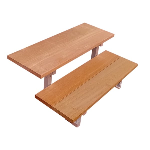 BALI Gartentreppe, Außentreppe, Terrassentreppe  Stahl H37cm - 2 Bankirai Hartholz Stufen B80cm
