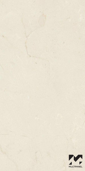 Paneel, Duschrückwand, Wandverkleidung MDF-Kern – wasserresistent, für Bad Dusche Feuchtraum, natürliche Steinoptik, Design: Marfil Cream, multiPANEL Wandpaneel 240cm x 120cm, 2,88m²
