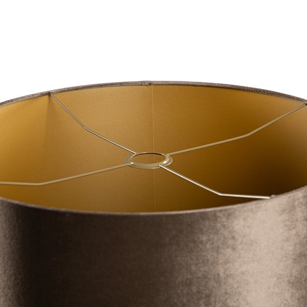 Samtlampenschirm Braun mit goldener Innenseite 50/50/25