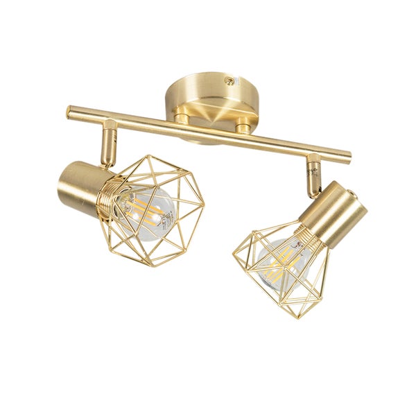 Deckenleuchte mit zwei Leuchten mit Drahtkäfig