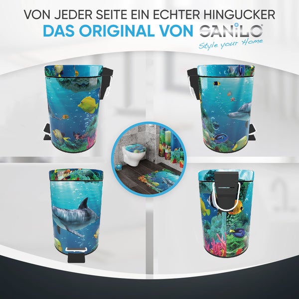 Sanilo Kosmetikeimer 3L mit Absenkautomatik Delphin Korallen