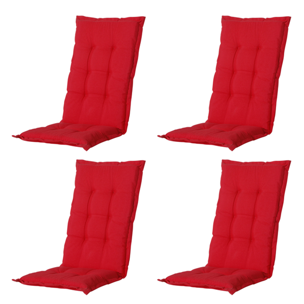 Gartenstuhlauflagen Panama rot - Ca. 105x50 cm - 4er-Set