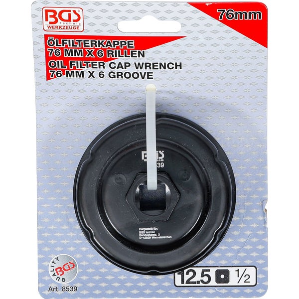 Ölfilterkappe 76 Millimeter mal 6 Rillen