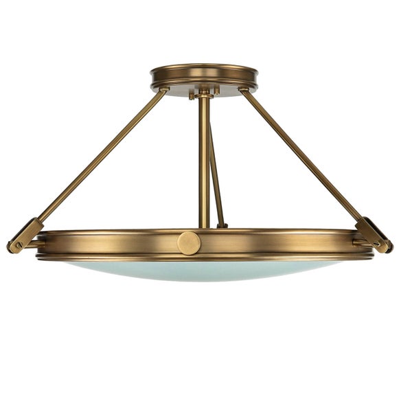 Deckenleuchte aus Metall mit Glasschirm