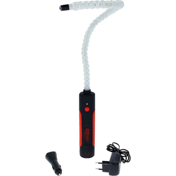 KS Tools LED-Arbeitsleuchte mit flexiblem Hals, inklusive Ladegerät und Kfz-Adapter