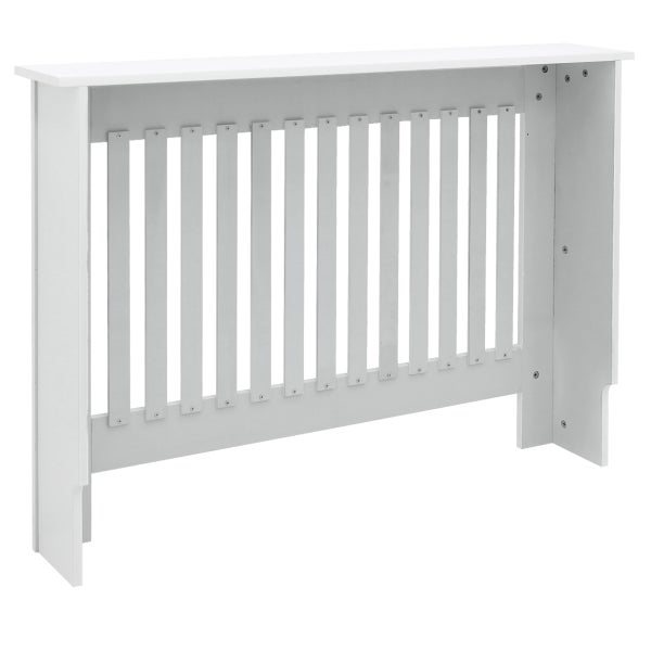 ECD Germany Heizkörperverkleidung Landhausstil 112x19x82 cm Weiß aus MDF lackiert für Schlafzimmer Wohnzimmer Heizungsverkleidung Heizkörperabdeckung Heizungsabdeckung Heizung Heizkörper Abdeckung