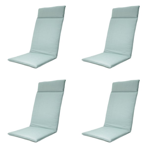 Hochlehnerauflage Naples Azur - Ca. 120x50 cm - 4er-Set