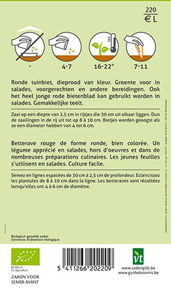Informationen zur Aussaat und Ernte von Roter Bete