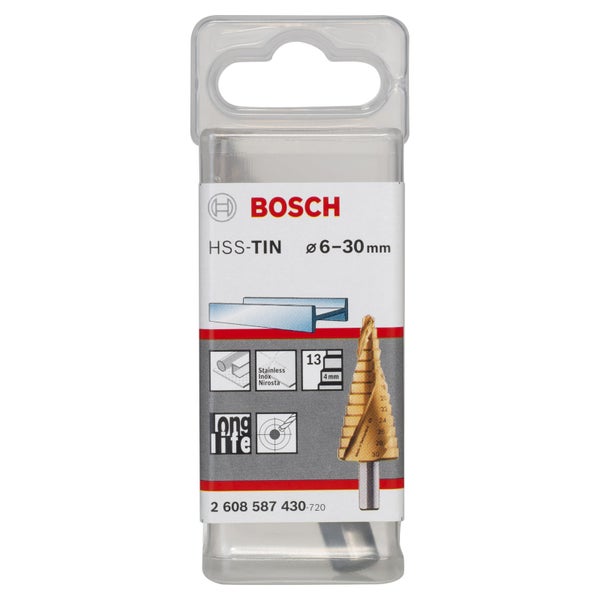 Bosch Stufenbohrer HSS-TIN 6 bis 30 Millimeter im Blister