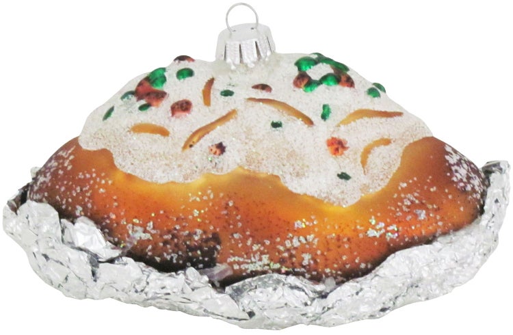 Folienkartoffel 10cm, Glasornament, mundgeblasen, handdekoriert (1), 1 Stck., Weihnachtsbaumkugeln, Christbaumschmuck, Weihnachtsbaumanhänger