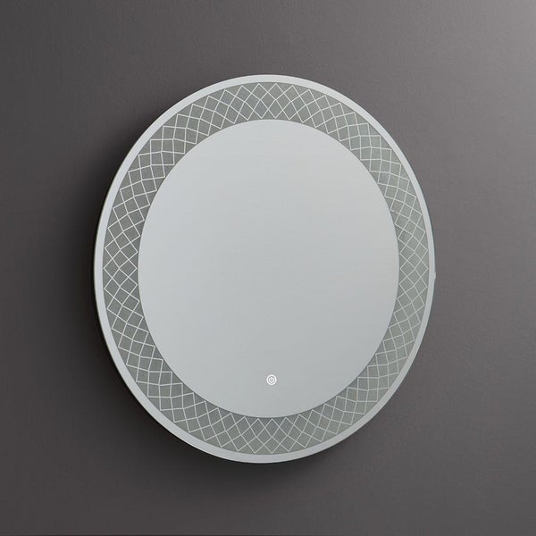 70cm runder Spiegel mit Touch Sensor und LED-beleuchteter Dekoration