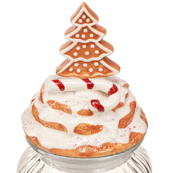 Glasbehälter mit Lebkuchenhaus-Dekor