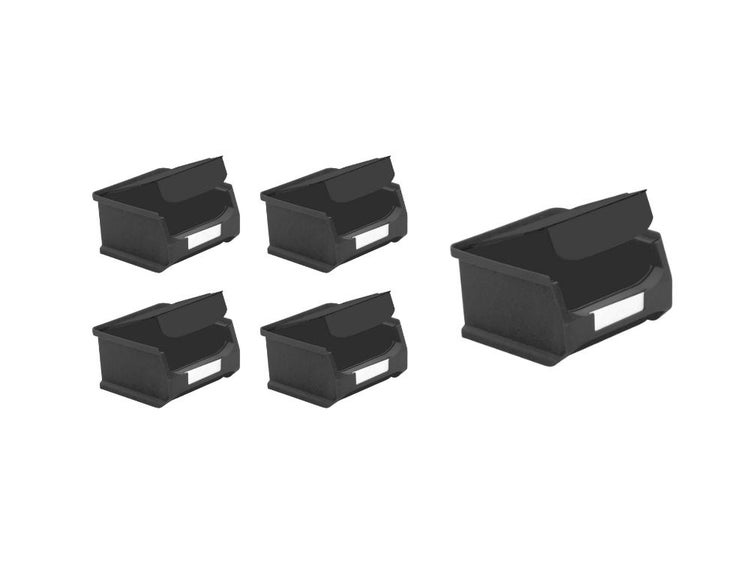 PROREGAL SparSet 5 x Leitfähige Sichtlagerbox 1.0 Mit Abdeckung HxBxT 6 x 10 x 10 cm 0,4 Liter ESD Sichtlagerbehälter Sichtlagerkasten