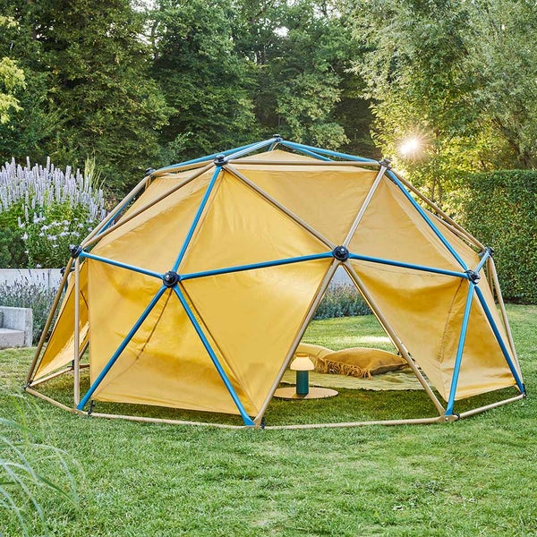 Home Deluxe - Klettergerüst MATTI inkl. Schaukel und Zelt - Farbe: Blau/Bronze - ⌀ 305 cm - Belastbar bis 340 kg I Kletterturm Reckstangen Kinderspielzeug