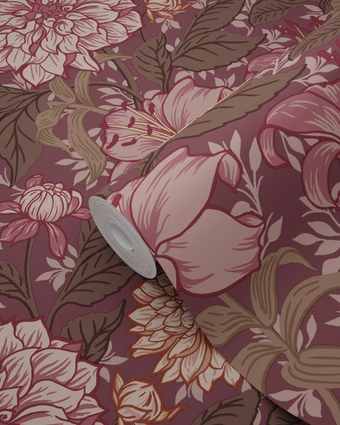 Tapetenrolle mit Blumenmuster