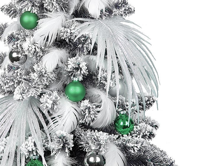 Geschmückter künstlicher Weihnachtsbaum POLARGRÜN 60 cm mit LED-BELEUCHTUNG IM TOPF