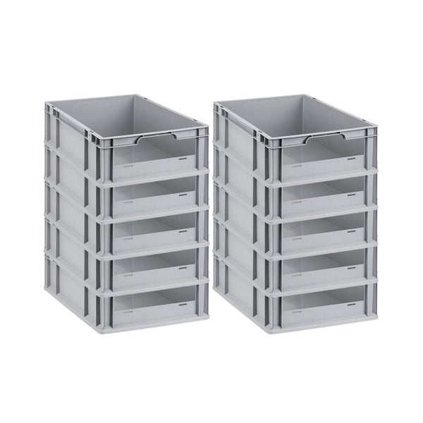 PROREGAL Eurobox NextGen Insight HxBxT 17 x 40 x 60 cm 34 Liter Front Offen Eurobehälter Transportbox