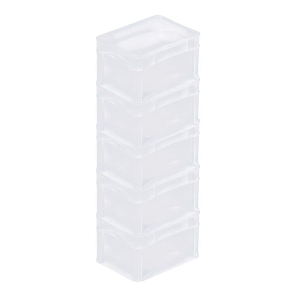 PROREGAL Transparenter Eurobehälter BasicLine Mit Geschlossenem Griff HxBxT 12 x 15 x 20 cm 2,2 Liter Eurobox Transportbox