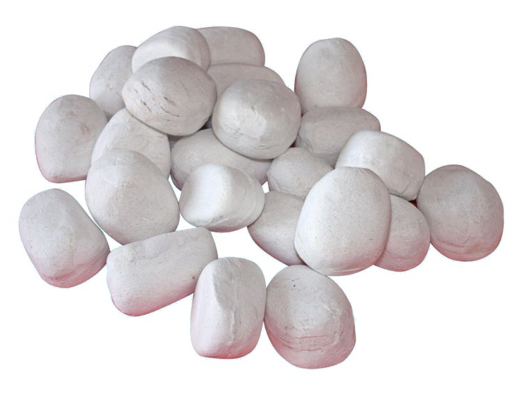 Dekorative weiße Zierkiesel für den Garten