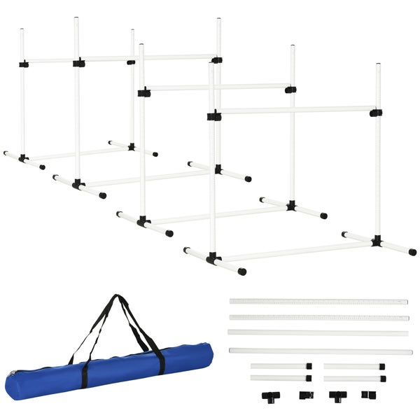 PawHut Agility-Ausrüstung, L99 x B65 x H94cm, Kunststoff, Weiß