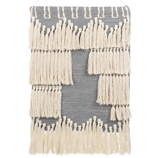 Wandbehang MAHRI Baumwolle 106 cm Grau
