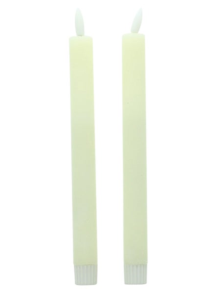 FRANK FLECHTWAREN | LED-Stabkerze, 2er Set, WACHS, KUNSTSTOFF, Ø 2,2 x 25 cm, ohne Batterien, nur für den Innenbereich geeignet