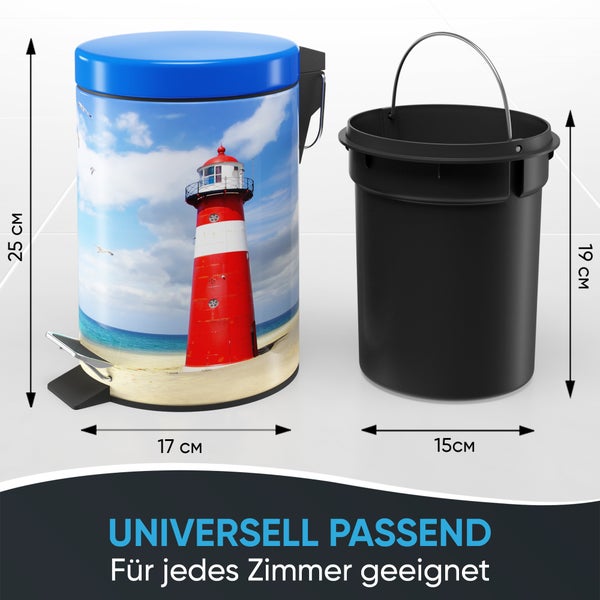 Sanilo Kosmetikeimer 3L mit Absenkautomatik Leuchtturm