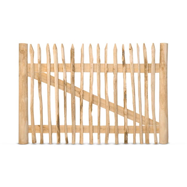 Staketenzaun-Tor (genagelte Ausführung), Edelkastanie B150 cm H100 cm