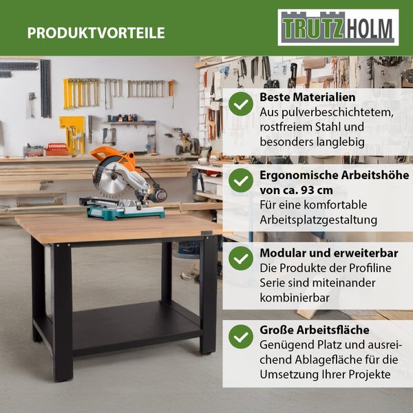 Produktvorteile des TRUTZHOLM Arbeitstisches