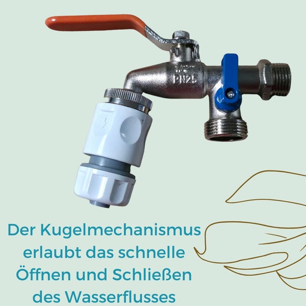 Wasserhahn mit Kugelmechanismus und Schnellkupplung