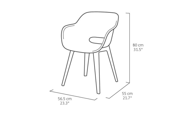 Keter Akola Gartenstuhl - 2 Stück - 55x56,5x80cm - Orange