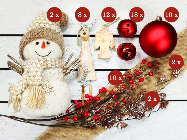 Geschmückter künstlicher weihnachtsbaum mit 64 Stk Kugeln GEHEIMNIS DES WALDES 180 cm mit Metallständer