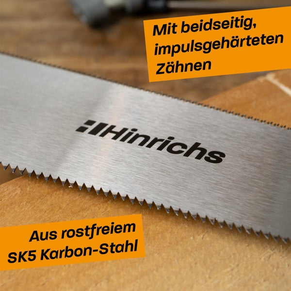 Hinrichs Ryoba-Säge Typ Japansäge 25 cm - Holzsäge aus Karbonstahl