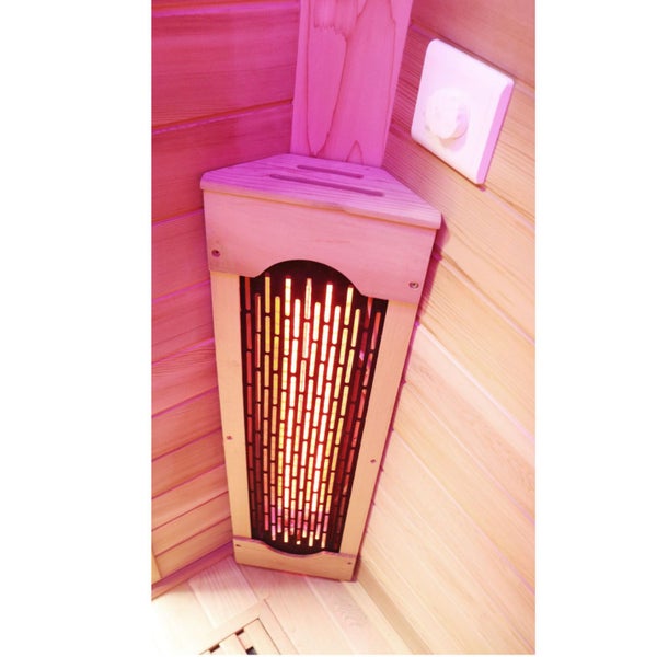 Dewello® Infrarotkabine Infrarotsauna TORONTO 127cm x 106cm inkl. 4 Vollspektrumstrahler, 4 Karbonstrahler, 4 Personen