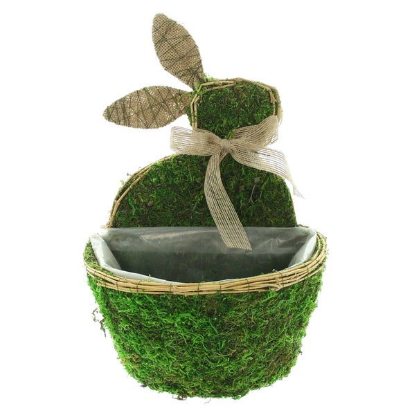 FRANK FLECHTWAREN | Moospflanzer Hase, MOOS, METALL, JUTE, KUNSTSTOFF, 23 x 15 x 33 cm