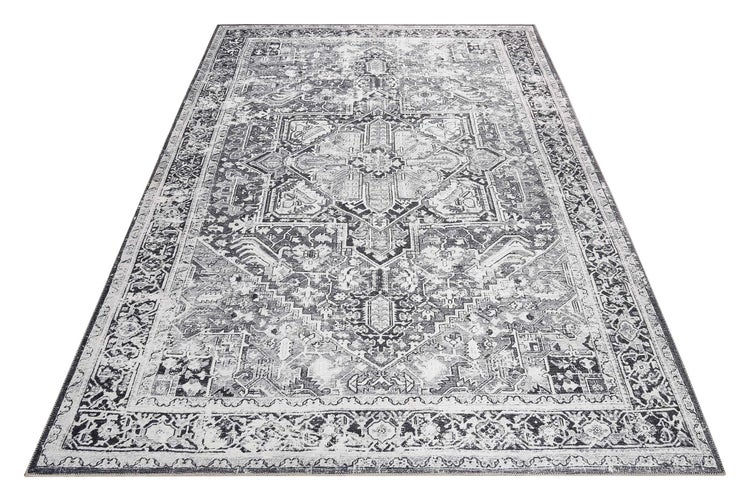 Vintage Teppich Grau Kurzflor Seelace WECONhome 190x290 cm