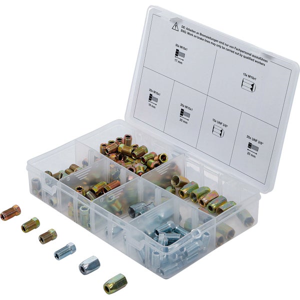 Sortimentskasten mit Bremsleitungsverschraubungen verschiedener Größen