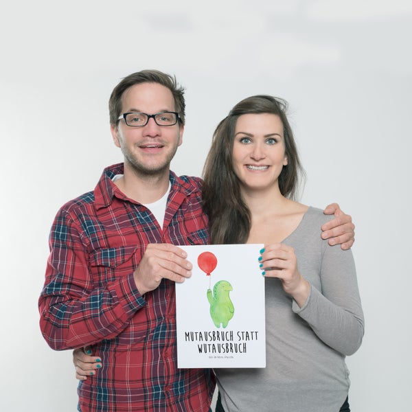 Mr. & Mrs. Panda DIN A4 Poster Schildkröte Luftballon - Weiß