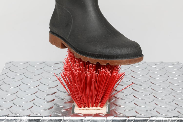 PROREGAL Robuster Schuhreiniger Mit Bürste HxBxT 45,5 x 35,5 x 17 cm Stahl Tränenblech Silber
