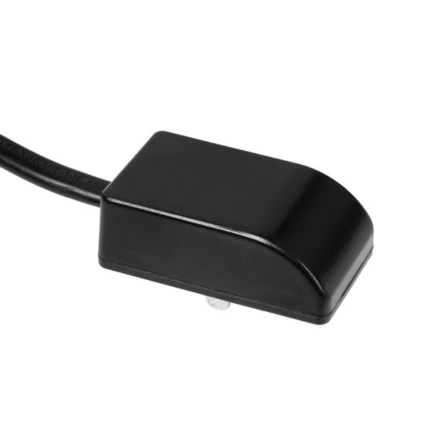 Schwarzer Sensor oder Empfänger aus Kunststoff mit Kabelanschluss.