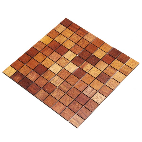 Mosaikfliese aus Holz
