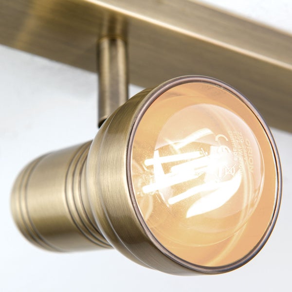 Strahler Retro Wilhelm 3-flammig E27 Antik – Retro Deckenstrahler LED geeignet Wohnzimmer