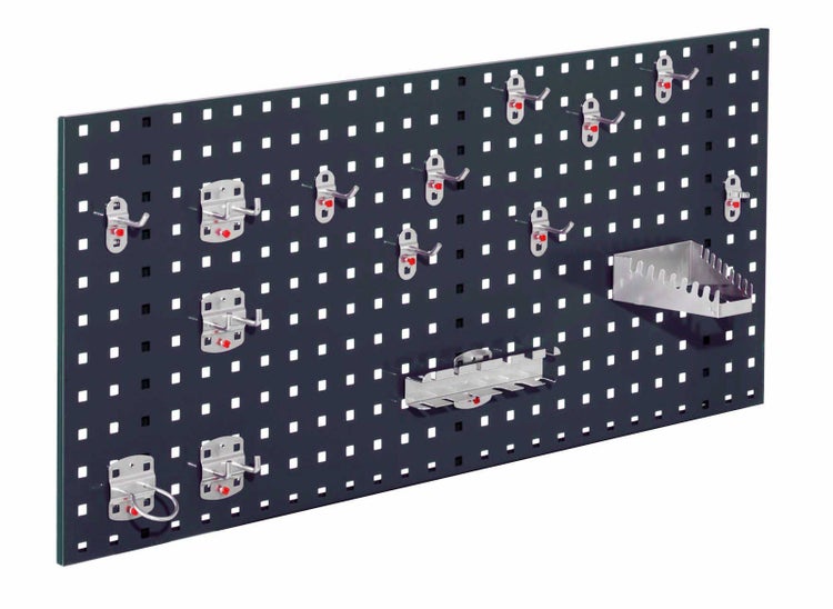 Kappes ®RasterPlan Einsteigerset #1 1x Lochplatte 1000x450mm 1x Werkzeughaltersortiment 15-teilig Anthrazitgrau RAL 7016