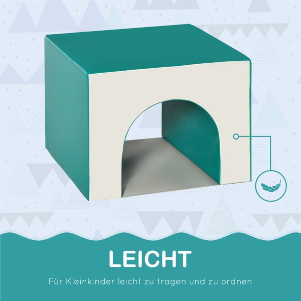 HOMCOM 2er-Set Bausteine, 150L x 50B x 39H cm, Kunstleder, EPE-Schaumstoff, Grau
