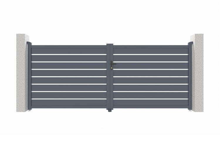 Doppelflügeltor 4m VOGEL 400B160 Aluminium Grau