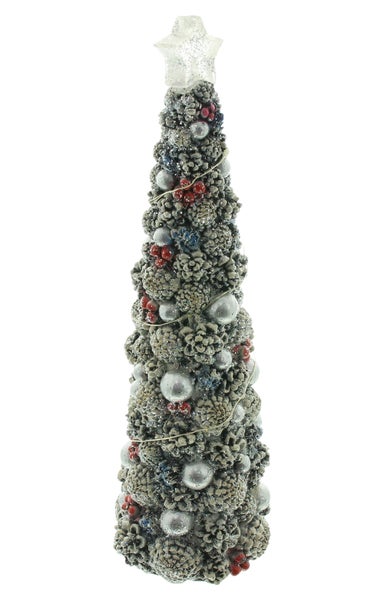 FRANK FLECHTWAREN | LED-Tanne Petit Sapin, 9,5 x 9,5 x 30,5 cm, POLYRESIN, KUNSTSTOFF